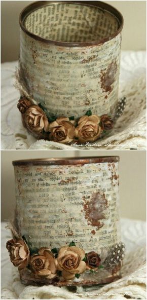 Decoupage Tin Can Planters 43 - Amazing Ideas To Decoupage Tin Can Planters