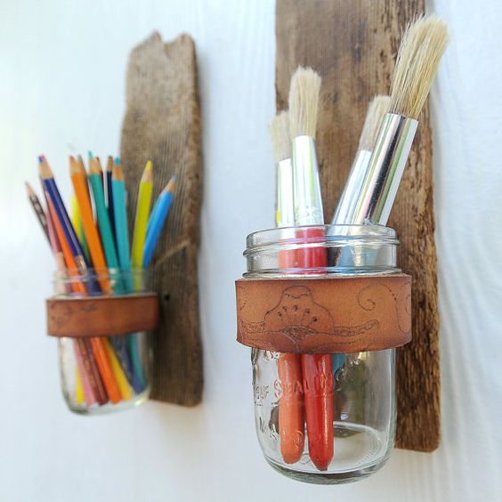Mason Jar Pencil Holders 22 - Spectacular Mason Jar Pencil Holders Ideas