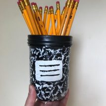 Mason Jar Pencil Holders 37 214x214 - Spectacular Mason Jar Pencil Holders Ideas